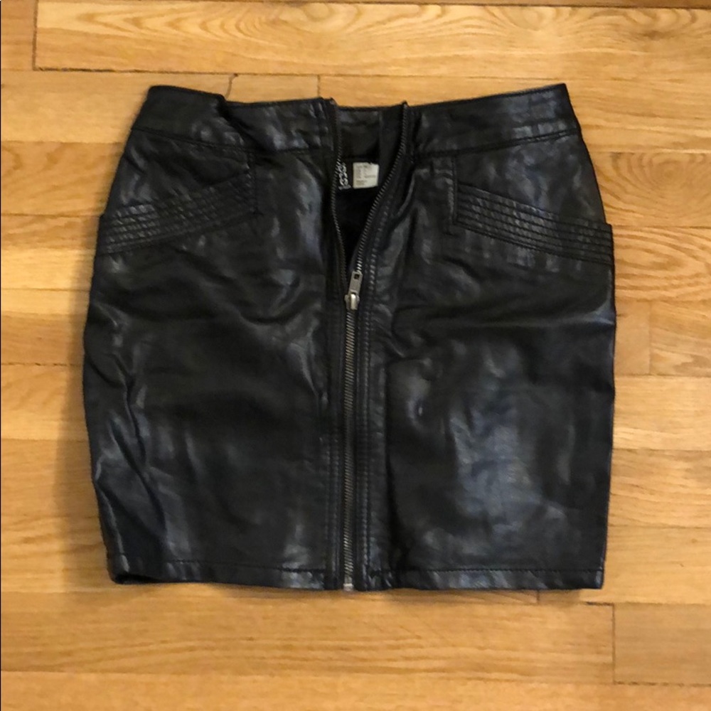 Faux leather skirt